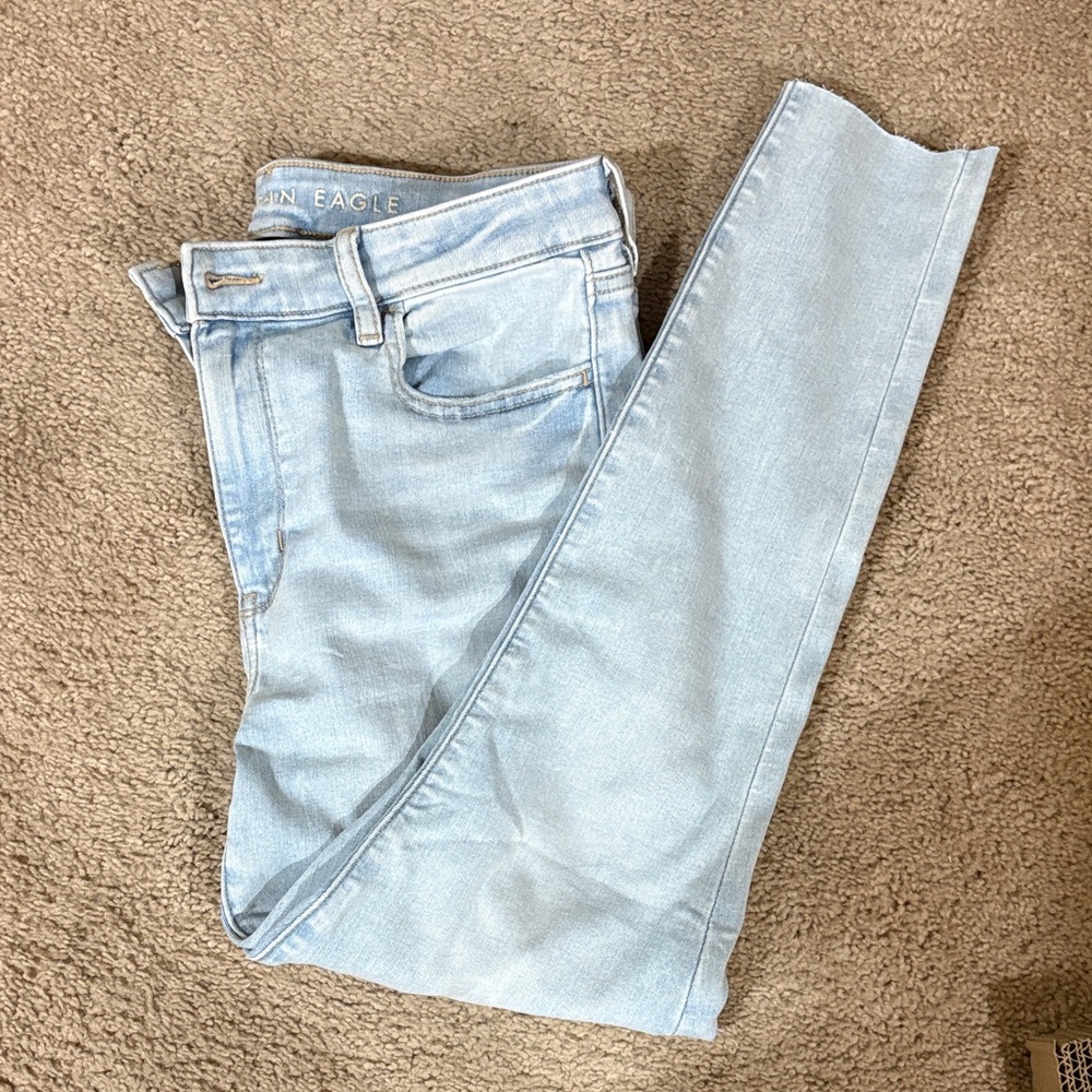 American Eagle Outfitters Women's HIGH RISE Light Blue Skinny Jeans